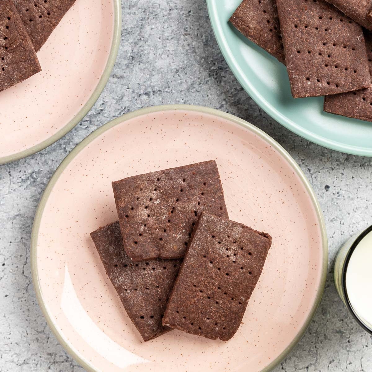 Chocolate Shortbread Cookies on a plate